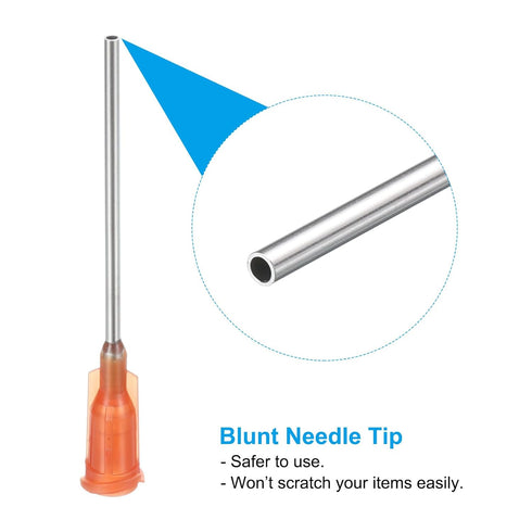 PATIKIL 15Ga x 1.5 Inch Dispensing Needle Tips, 10Pcs Stainless Steel and Plastic Glue Needle Tube Blunt Tips