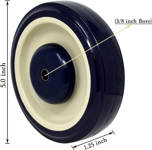 SY America 5" 4 Pack 1400 lbs SYRATION Polyurethane Stepped and Full Tread Face w/Double Ball Bearing Shopping Cart
