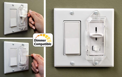Clear Light Switch Guards, 6-Pack Rocker Style for Security and Child Protection for Wall Plate Covers