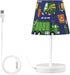 Krafig Garbage Trucks and Trash Bins Table Lamp Nightstand Lamp with Linen Fabric Lamp Shade Night Light Bedside Desk