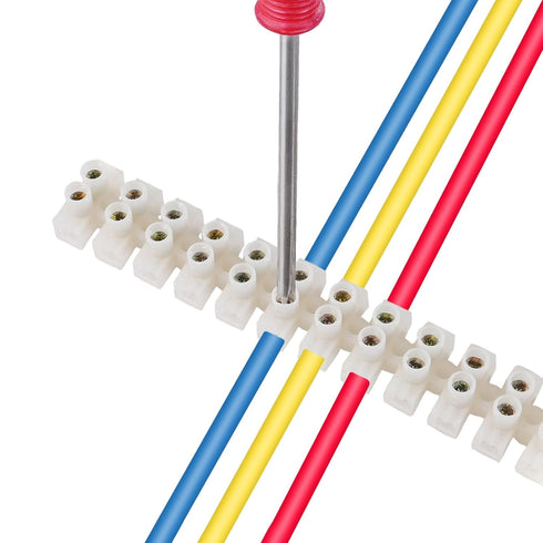 DIANN 10pcs Terminal Block Set, 12-Position Dual Row Terminal Strip Screw Terminal Electric Barrier Block for Home
