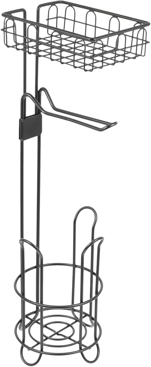 WOONEKY Multipurpose Toilet Paper Holder Stand with Metal Roll Paper Rack and