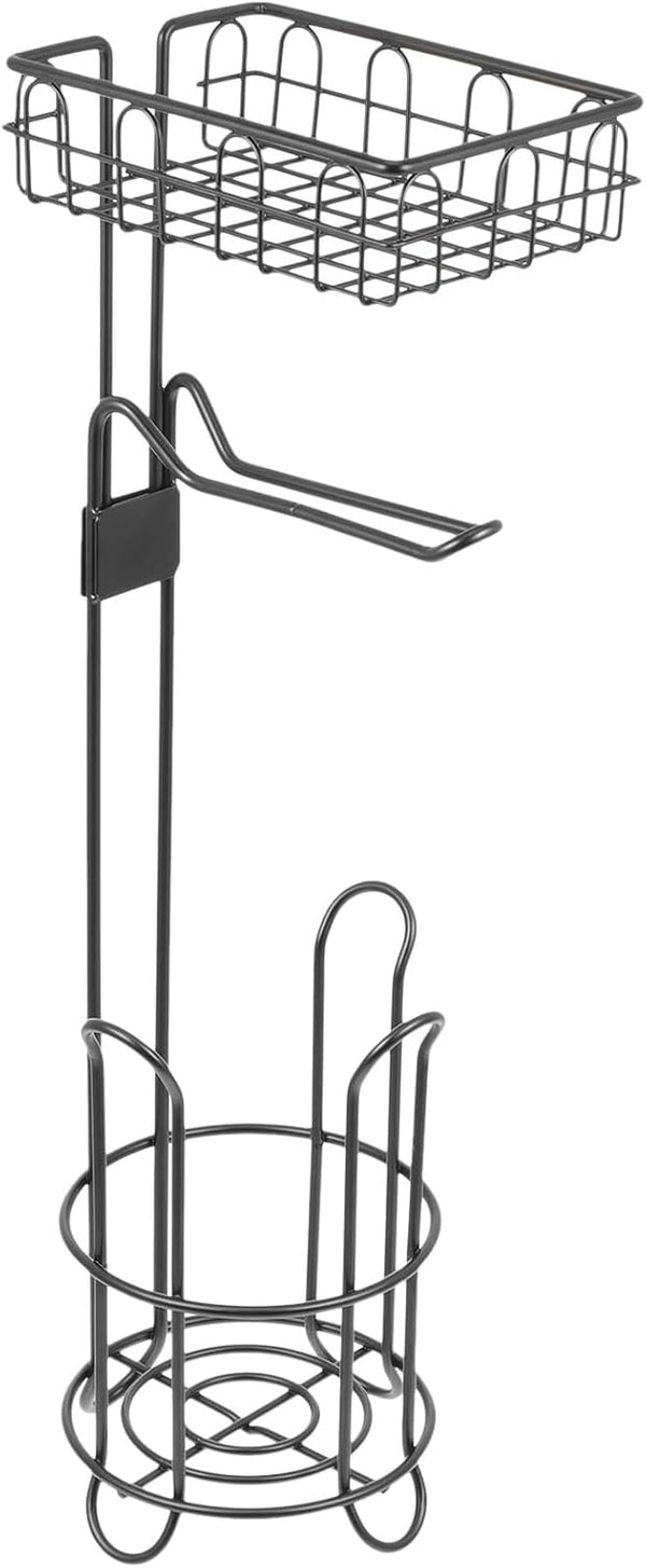 WOONEKY Multipurpose Toilet Paper Holder Stand with Metal Roll Paper Rack and