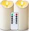 Homemory Outdoor Waterproof Flameless Candles - 6"x3" LED Candles with Remote and Timers, Set of 2 Ivory White