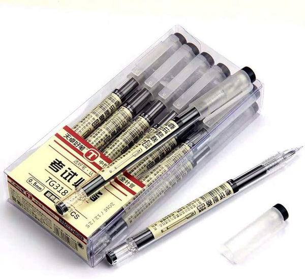 sencoo 12 Pack Black Gel Ink Pens - Extra Fine Point 0.5mm Ballpoint Pens for Office School Stationery