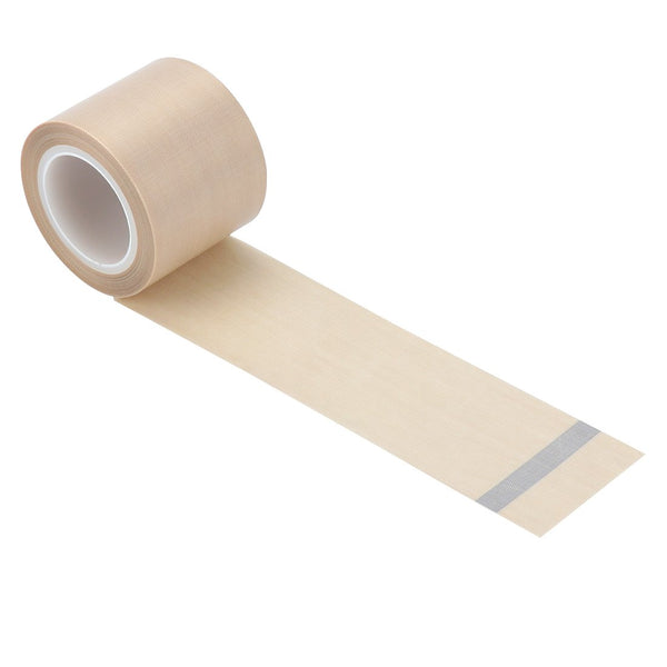 2" Width x 11 Yard Roll PTFE Coated Fiberglass High Temperature Tape, Silicone Adhesive Cloth, Beige