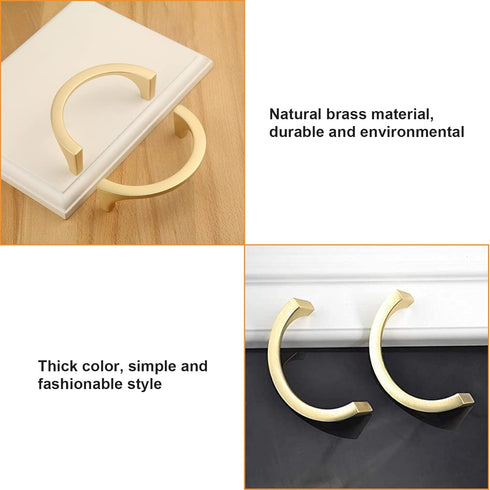 Retro Semi-Circular Handle, 2PCS Antique Zinc Alloy Drawer Pulls, Double-Hole Folio Handles with Mounting Screws