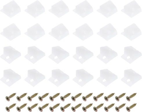 uxcell 50Pcs 90 Degree Plastic Corner Braces, 17.5x15.5x9mm Nylon Shelf Right Angle