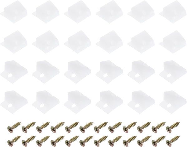 uxcell 50Pcs 90 Degree Plastic Corner Braces, 17.5x15.5x9mm Nylon Shelf Right Angle