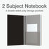 Oxford Poly Spiral Notebook, 2-Subject, College Ruled Paper, 100 Sheets, 6 x 9.5 Inches, Black Cover