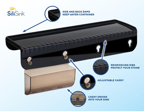 3.75- 4 14 SiliProducts SiliSink Silicone Sink Edge Guard for Kitchen Sink - Fits Wide - The Original Silicone Edge