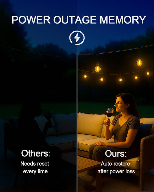 Dimmer 600W Dimmer IP65 Outdoor Plug for String Lights with Remote, Plug-in Switch Dusk-to-Dawn Sensor + Timer, Power