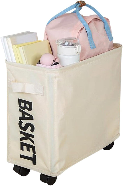 Generic Rolling Cart - with Wheels Foldable Large Capacity,Under Desk Utility Cart on Wheels | for Office School Dorm