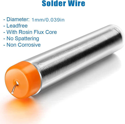 2Pcs Solder Wire, 1mm Diameter Rosin Core for Electronic Electrical Soldering Components Repair (Net 20g)
