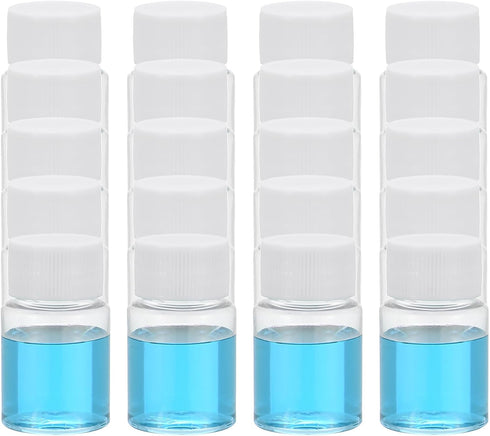 PATIKIL 20 Pcs 15ml Reagent Bottles, PET Wide Mouth Round Bottles with Screw Cap for Lab Liquid Storage