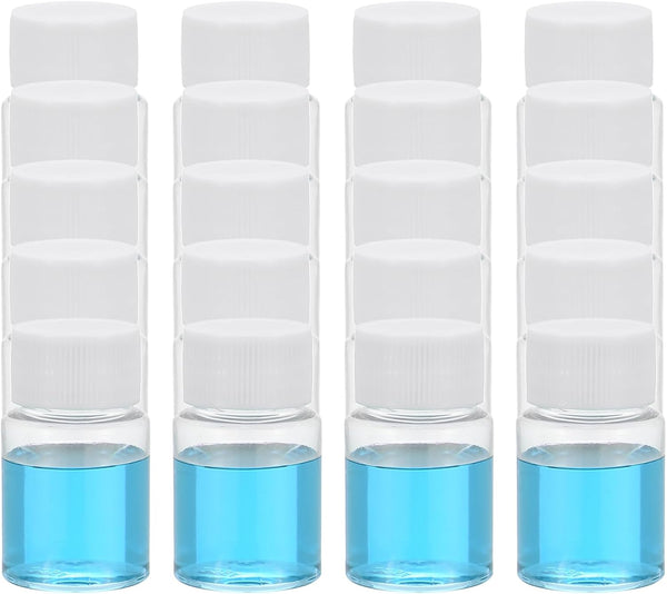 PATIKIL 20 Pcs 15ml Reagent Bottles, PET Wide Mouth Round Bottles with Screw Cap for Lab Liquid Storage