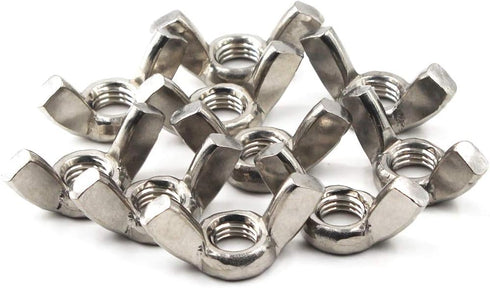 M8(5/16")304 Stainless Steel Butterfly Wing Nut Set, DIN315 Hand Twist Tighten Hardware Nut Fasteners (10PCS)