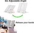 MSDADA Desk Book Stand: Adjustable Metal Cookbook Holder for Recipes and Textbooks