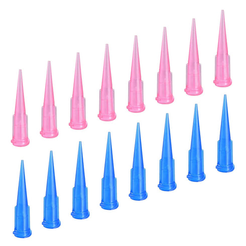 MECCANIXITY Dispenser Needle Tip Blue 22ga x 1.26" & Pink 20ga x 1.26" Plastic Blunt Tip Tapered Fill Needle