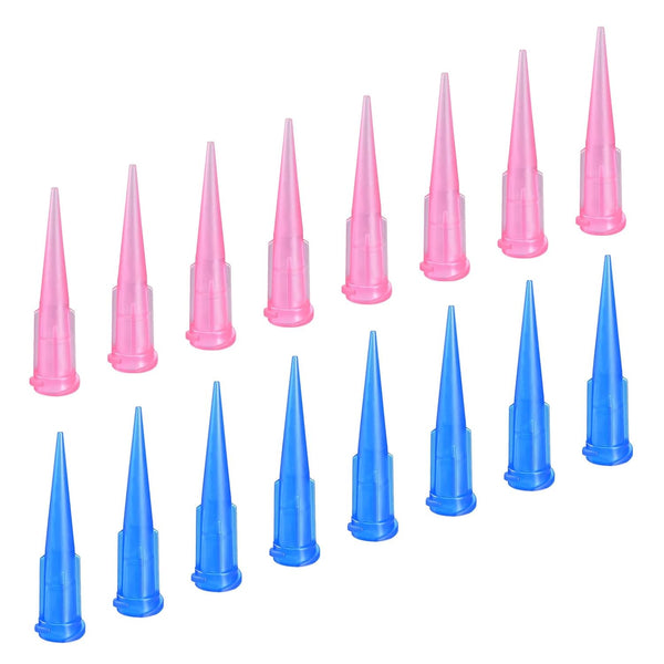 MECCANIXITY Dispenser Needle Tip Blue 22ga x 1.26" & Pink 20ga x 1.26" Plastic Blunt Tip Tapered Fill Needle