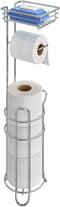 Simple Trending Toilet Paper Holder Free Standing,Toilet Paper Stand with Shelf for