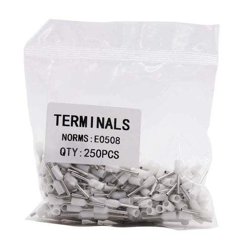 22AWG Wire Ferrules Kits - AWG22/0.5mm² White Insulated Crimp Pin Terminals for Electric, Industrial, Power Control