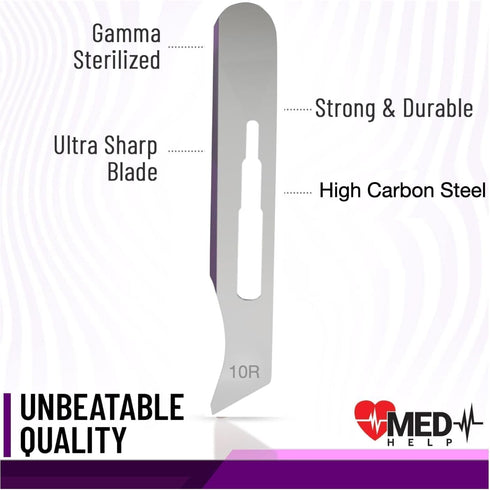 #10R Pack 15 #3 Dermaplaning Blades with Handle of Dermaplane Razors for Womens Face + Stainless Steel Scalpel Handle