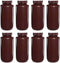 500ML 16OZ Amber Wide Mouth PP Plastic Reagent Bottles, Pack of 8 with Caps