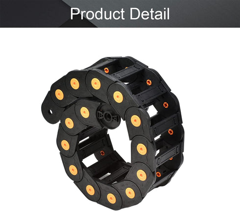 Fielect Drag Chain Cable Carrier Open Type, R100 40X100mm 1 Meter Plastic for CNC Router Machines, Black