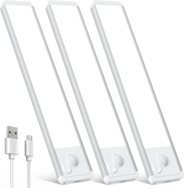 Under Cabinet Motion Sensor Lighting: 12 Inch Dimmable Rechargeable Lights Indoor -
