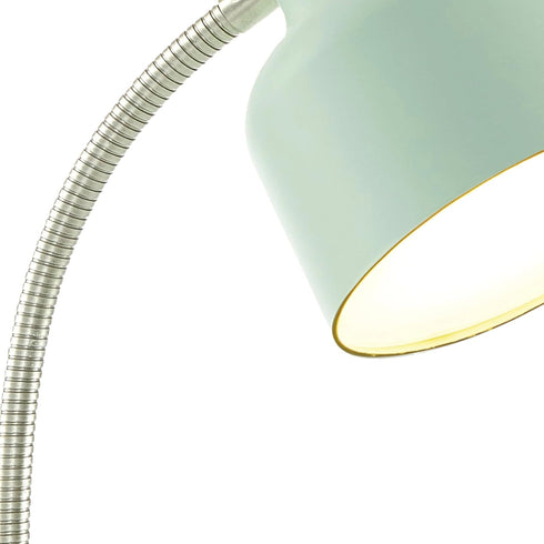Generic 17" LED Catch-All Base & AC Outlet Adjustable Flexible Desk Lamp (Green)
