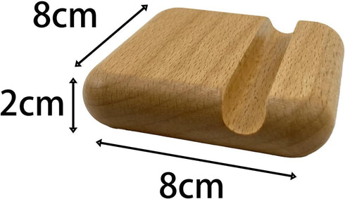 MOORCHOCO 16 12 Beech Wood Phone Stand, Desktop Mobile Holder Cell Phone Stand for Desk-Portable Wood Phone Holder