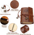 Vintage Leather Journal, Mtsooning, 88 Sheets/176 Pages, 5.12"x3.35", Brown Antique Handmade Deckle Edge Paper PU Bound