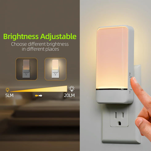 2PK Dawnrise Night Lights Plug into Wall, Invisible Motion Sensor Night Light, Soft Warm or Cool White Selectable