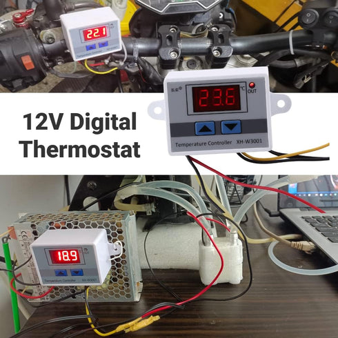 XH-W3001 Mini Thermostat Switch, 12V Digital Intelligent Temperature Controller with Waterproof Sensor Probe