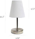 LT1198-WHT 10.5" Simple Designs Stylish Mini Pop of Color Table Lamp, for Living Room, Bedroom, Office, Sand Nickel
