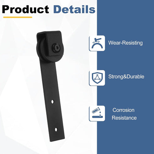 4Pcs (115x29mm, 2 uxcell Sliding Barn Door Hardware Hanger, Mini Sliding Door Hardware for TV Stands Wardrobe Small