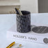 Ceramic Aesthetic Pen Holder for Desk, Cute Pencil Holder Cup Pot Organizer for Men Women, Makeup Brush Holder (Black)