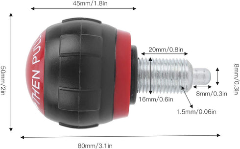 Pull Pin Spring Pins 5pcs 50x45mm M16 Fitness Pop Pull Pin Knob Release Synthetic Cardboard Handle (Red)