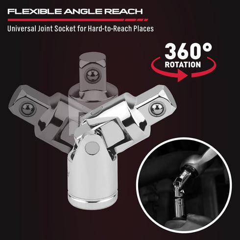 4-Piece 3/8" Set, Set 3, 6, 10 Inch 3/8 Inch Drive Socket Extension Bar Professional Socket Extension Include