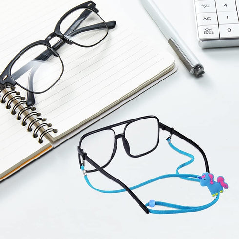 ZXSWEET 8PCS Kids Glasses Strap, Unicorn Rainbow Adjuster Stretchy Eyeglass Strap for Girls and Boys
