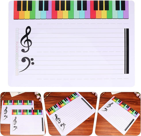 Beavorty 1Pcs Dry Erase Music Staff White Board for Musical Notes Practice, Whiteboard Supply for Students.