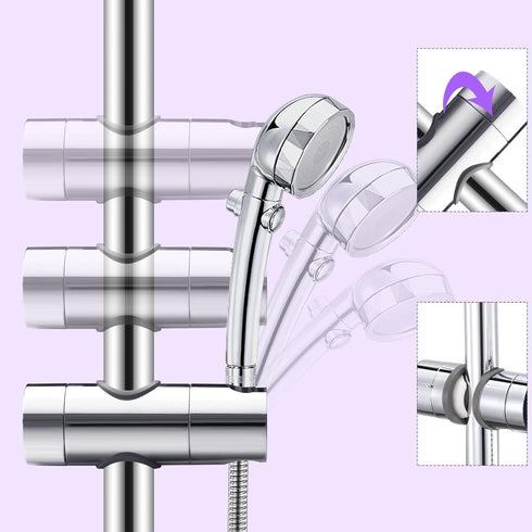 Tailpa Adjustable,18-25MM Replacement,360 Shower Head Holder for Slide Bar O.D. Hand Shower Bracket Holder for Slide
