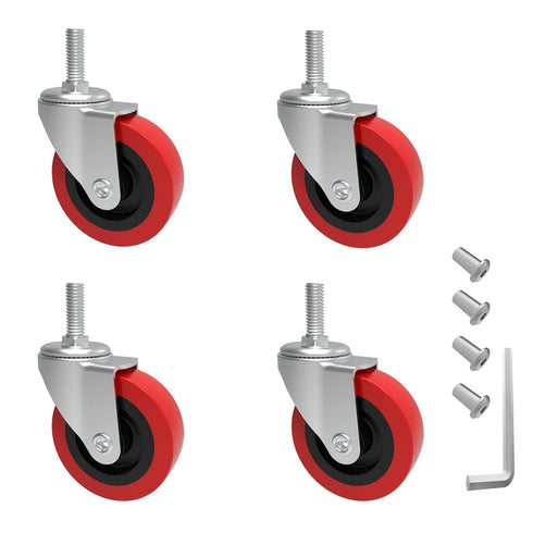 MySit 4 Pack Creeper Wheels, 2.5 Inch Heavy Duty Swivel Caster Wheel for Service Cart Stool