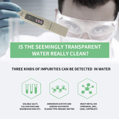 Water Quality Tester, Accurate and Reliable 3 in 1 EC Meter & Temperature Meter, Funayama TDS Meter for Drinking Water,