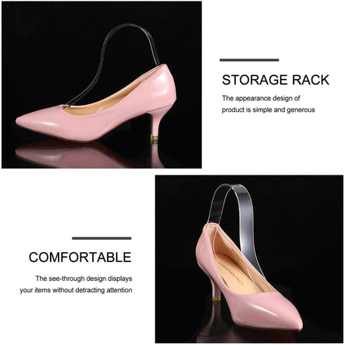 6pcs FOMIYES Acrylic Elastic Sandals Support Rack Shoe Display Stand Holder for Womens High Heels, Adjustable Shoe