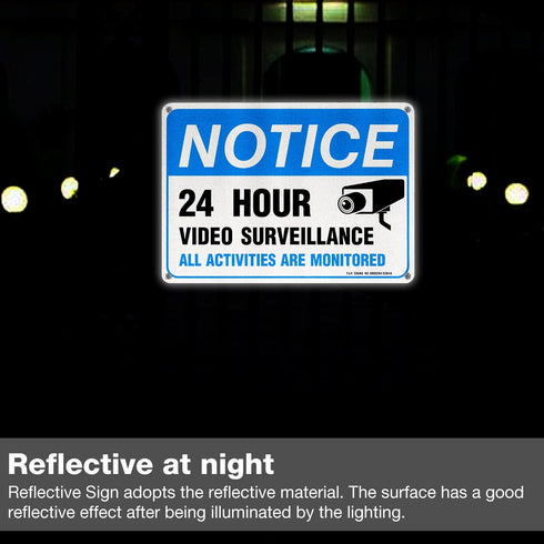 Video Surveillance Sign, All Activities Monitored, 2 Pack, 7 x 10 Inches, Rust Free Aluminum, Waterproof, UV Protected