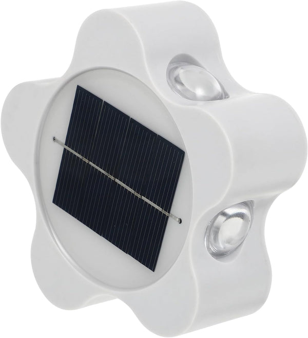 OSALADI Solar Plum Blossom LED Wall Lamp, White Solar Powered Outdoor Garden