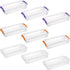 WUWEOT 9 Pack Large Pencil Box, Stackable Clear Plastic Case, Painting Brush Storage Box with Snap-Tight Lid