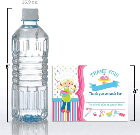Bake Up Some Fun Thank You Notes for Girls, 10 Cooking and Baking-Themed Fill In The Blank Cards with Envelopes